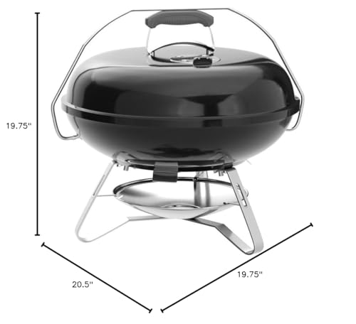 Weber Jumbo Joe 18-Inch Charcoal Grill Black Portable Kettle With Tuck-N-Carry Lid Lock For Camping