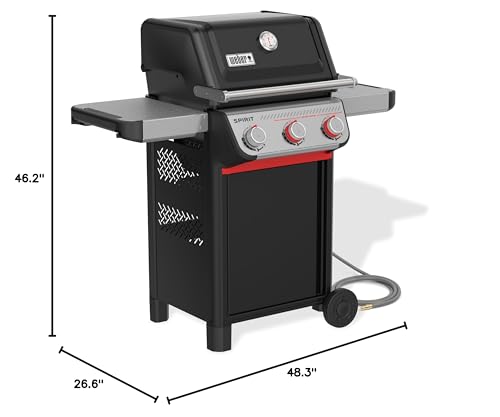 Weber Spirit E-325 Natural Gas Grill Black With 3 Boost Burners Sear Zone And 10-Year Warranty