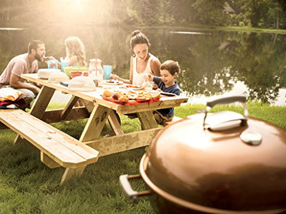 Weber Original Kettle Premium 22 Inch Copper Charcoal Grill With Built In Thermometer