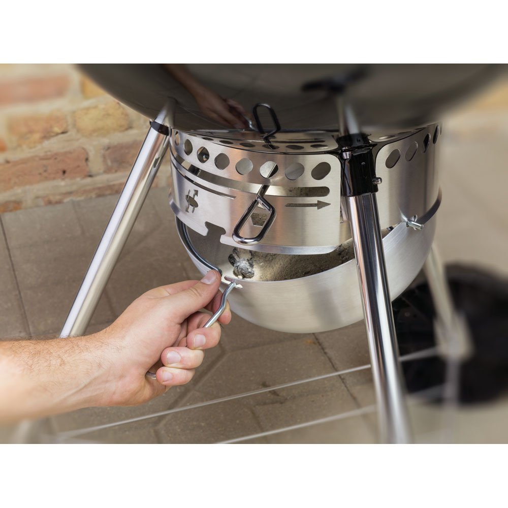 Weber Original Kettle Premium Charcoal Grill 22 Inch Black With Built In Thermometer